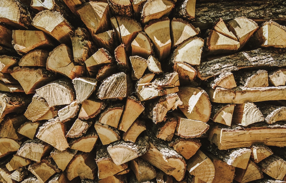 brown and black firewood stack